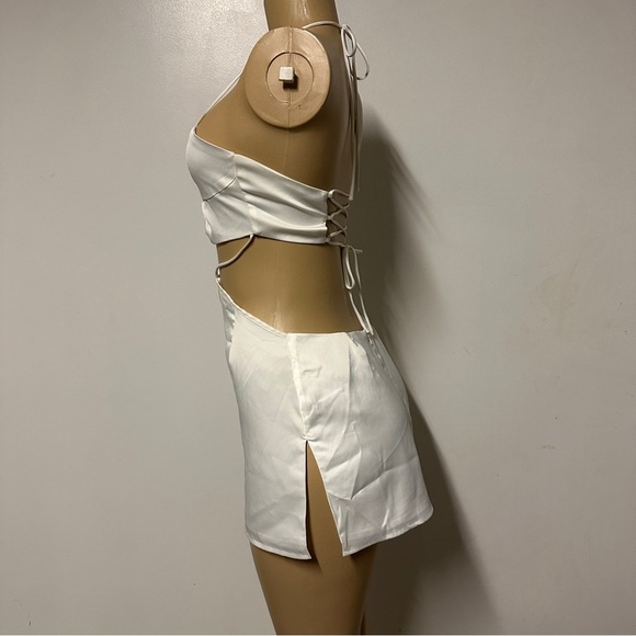 OUTCAST SWEET ESCAPE SATIN MINI DRESS WHITE - Size XS - Picture 9 of 11
